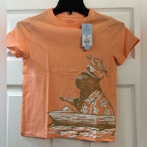Cat & Jack Orange Graphic Tee with Bear Design